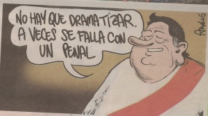 Editorial cartoon in Peruvian newspaper